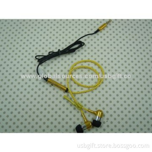 Zipper shape earphone, vogue design, novelty, high-end quality